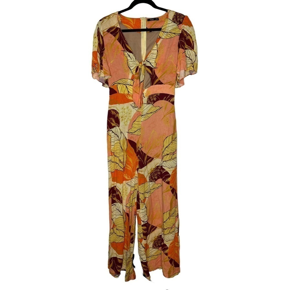 Mamo Tropical Wide Leg Jumpsuit 36 US 4